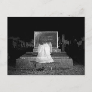 Cartão Postal Cemitério Fantasma Horror Escuro Halloween