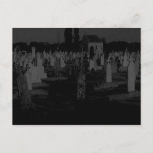 Cartão Postal Cemitério Gótico de Halloween Lápides do Cemitério