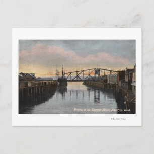 Cartão Postal Cena à noite no rio Wishkah