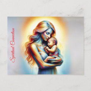 Cartão Postal Cena brilhante da mãe e do filho radiante