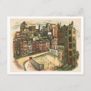 Cartão postal Cena da Cidade com Playground
