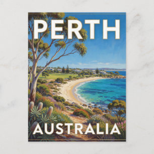 Cartão Postal Cena da Costa Oeste de Perth Austrália