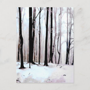 Cartão Postal Cena da floresta de inverno