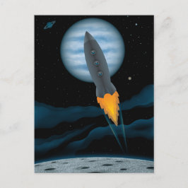 Cartão Postal Cena da Nave Espacial Cósmica