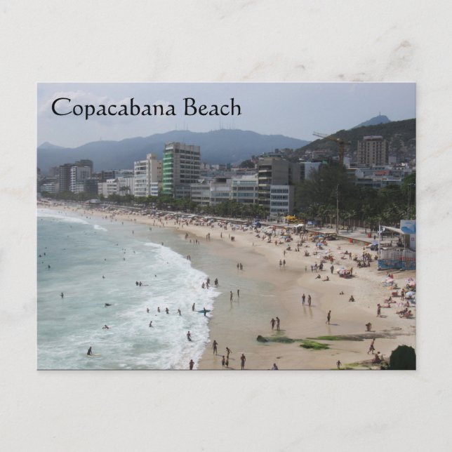 Cartão Postal Cena da Praia de Copacabana (Frente)