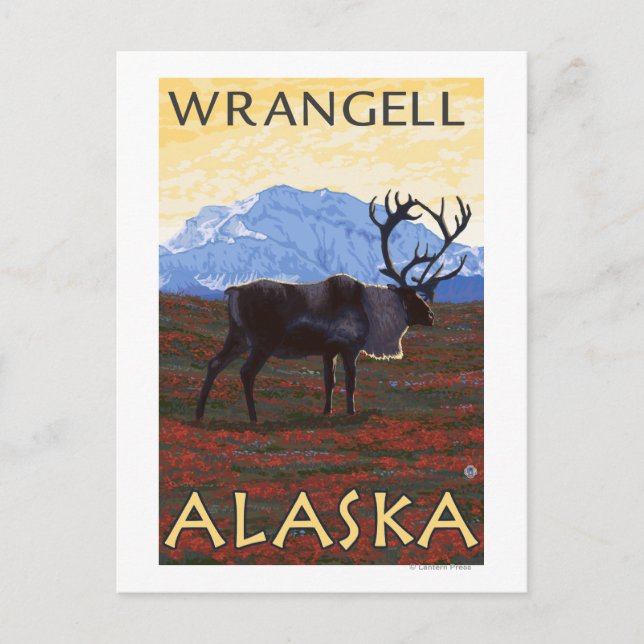 Cartão Postal Cena das Caraíbas - Wrangell, Alasca (Frente)