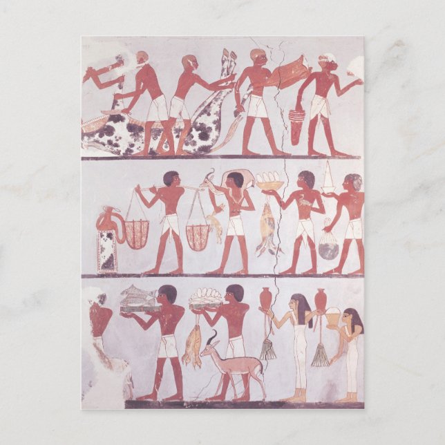 Cartão Postal Cena de açougueiros e servos trazendo (Frente)