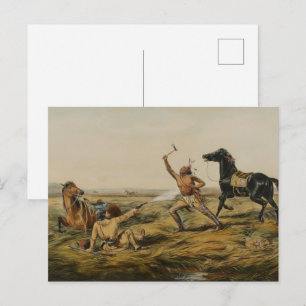 Cartão Postal Cena de Arte Vintage de Batalha na Fronteira do Ve