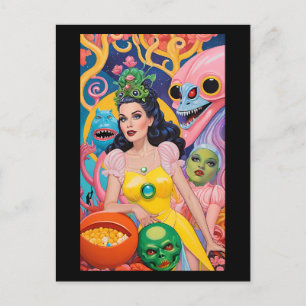 Cartão Postal Cena de Beleza de Halloween - Arte de Ken Gage