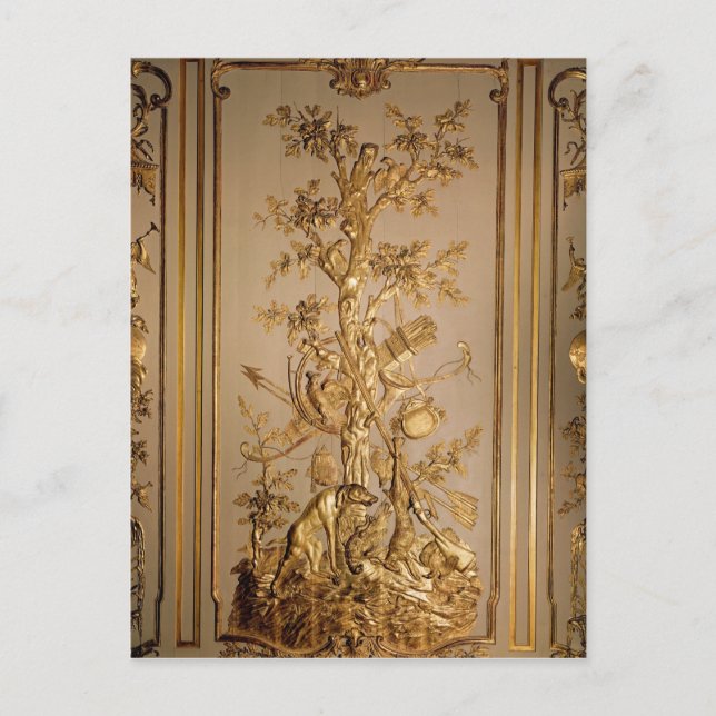 Cartão Postal Cena de caça, despejo de madeira de jantar (Frente)