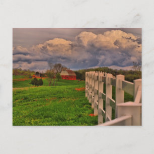 Cartão Postal cena de cerca branca