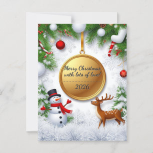 Cartão Postal Cena de Férias Festivas de Natal