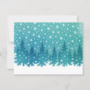 Cartão Postal Cena de Floresta de Neve na Wonderland de inverno