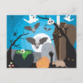 Cartão Postal Cena de Halloween