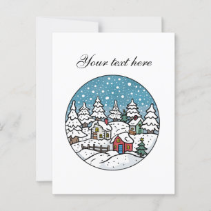 Cartão Postal Cena de inverno bonita personalizável