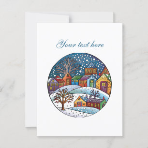 Cartão Postal Cena de inverno bonita personalizável