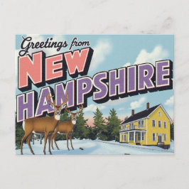 Cartão Postal Cena de Inverno dos Cervos de New Hampshire