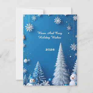 Cartão Postal Cena de Inverno Festivo de Natal