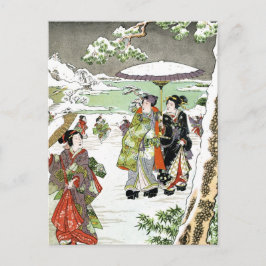 Cartão Postal Cena de inverno japonesa