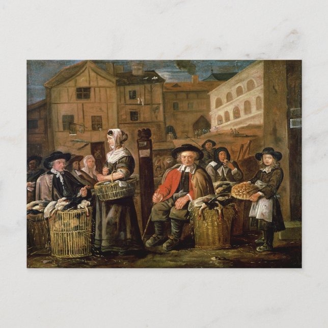 Cartão Postal Cena de Mercado (Frente)