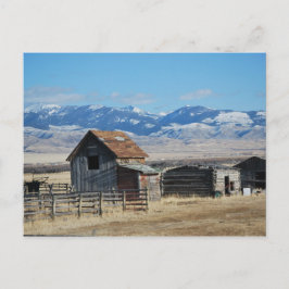 Cartão Postal Cena de montanha da cidade fantasma neve