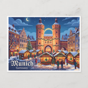 Cartão Postal Cena de Natal na Sendlinger Tor Munique Alemanha