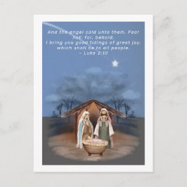 Cartão Postal Cena de Natal Religiosa e Escritura