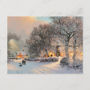 Cartão Postal Cena de Neve de inverno