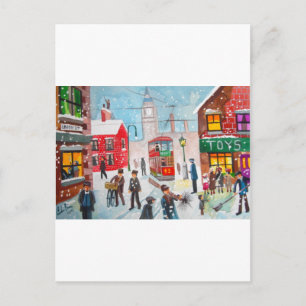 Cartão Postal Cena de neve Varreduras de chaminé de inverno pint