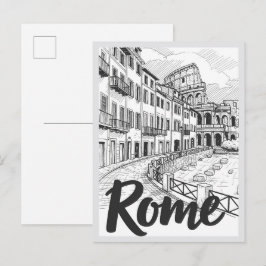 Cartão Postal Cena de ponto de referência desenhado à mão Roma I
