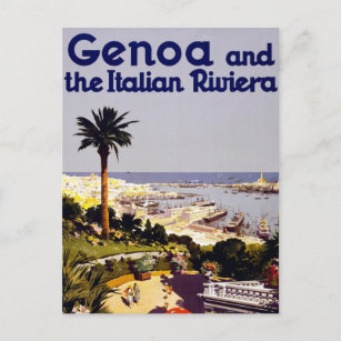 Cartão Postal Cena de Poster do Turismo Italiano Vintage