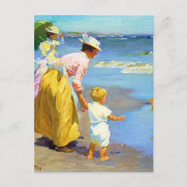 Cartão Postal Cena de praia de Edward Henry Potthast (Frente)