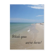Cena de praia desejando que você estivesse aqui