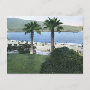 Cartão Postal Cena de Praia, Santa Barbara Vintage