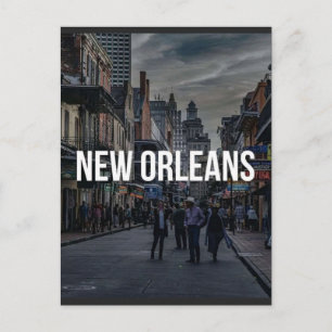 Cartão Postal Cena de Rua de Nova Orleans Arte Impressa Cidade