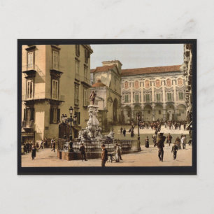Cartão Postal Cena de rua, Nápoles, Itália clássico Fotochrom