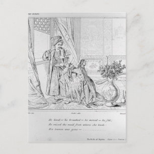 Cartão Postal Cena de The Bride of Abydos por Lord Byron