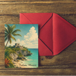 Cartão Postal Cena de Tulum México Paisagem Viagem