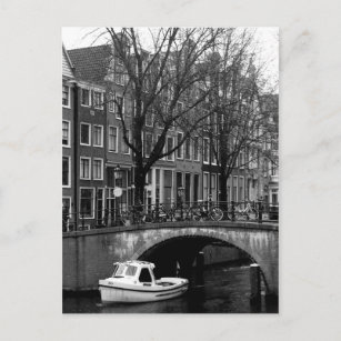 Cartão Postal Cena do Canal de inverno de Amsterdã