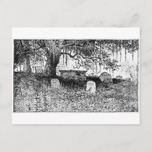 Cartão Postal Cena do Cemitério de Halloween