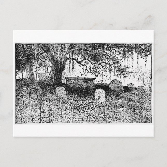 Cartão Postal Cena do Cemitério de Halloween (Frente)