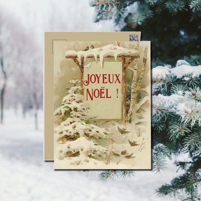 Cartão Postal cena do Natal com placa de jardim (Criador carregado)