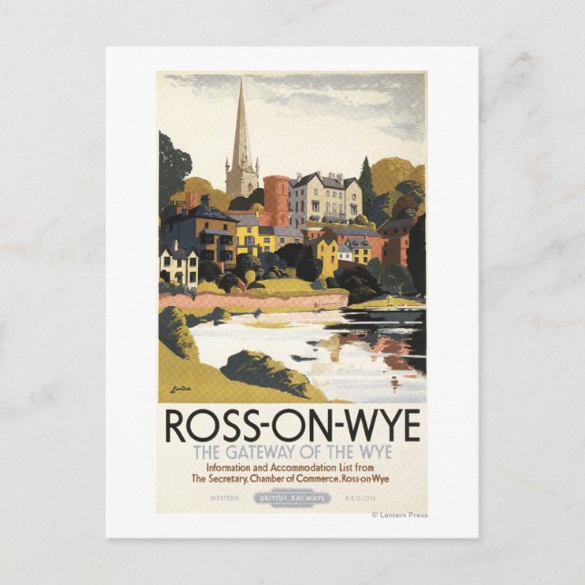 Cartão Postal Cena do Rio da Cidade dos Caminhos de Ferro Britân (Frente)