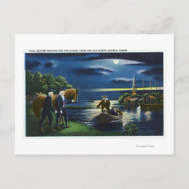 Cartão Postal Cena do Sinal da Torre da Igreja do Norte Antiga (Frente)