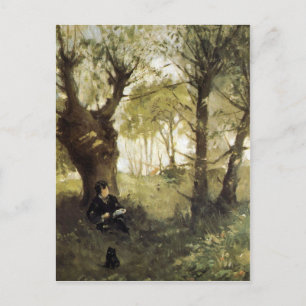 Cartão Postal Cena em Auvers por Berthe Morisot