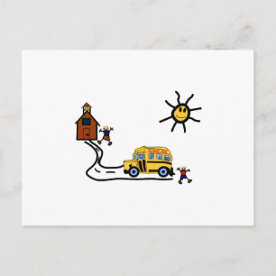 Cartão Postal Cena Escolar