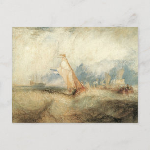 Cartão Postal Cena marítima de navio marítimo vintage por Joseph