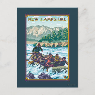 Cartão Postal Cena Nova Hampshire River Rafting