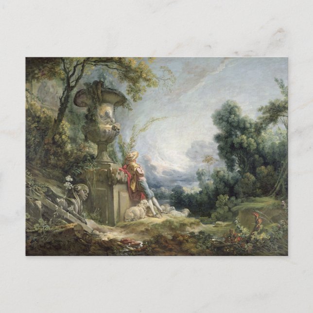 Cartão Postal Cena pastoral, ou pastor novo em uma paisagem (Frente)