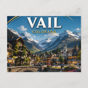 Cartão Postal Cena pitoresca da vila da montanha de Vail Colorad